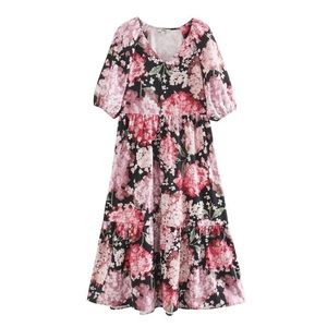 H&M | Oversized Floral Maxi Dress | XS